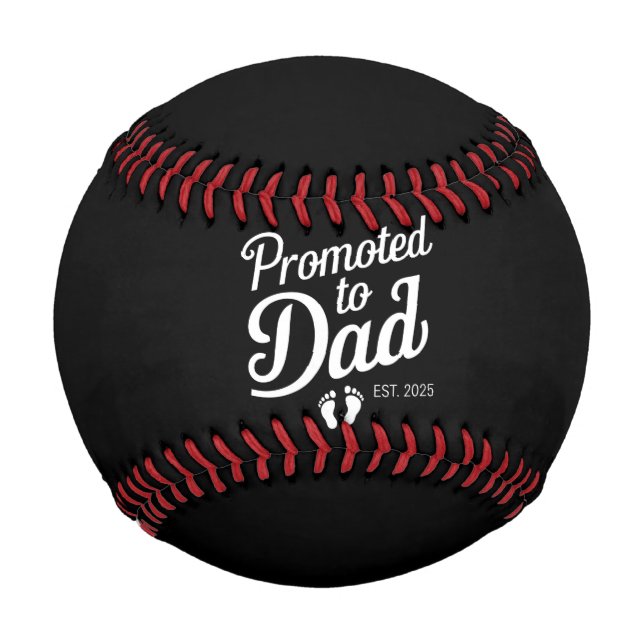Promoted To Dad EST 2025 Funny Soon To Be Dad Baseball (Front)