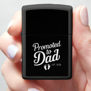 Promoted To Dad EST 2025 Funny Soon To Be Dad Zippo Lighter