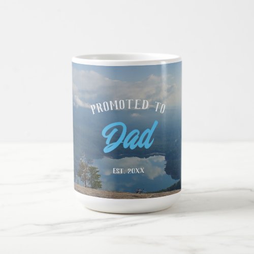 Promoted to Dad Mountain Vista Lake Coffee Mug