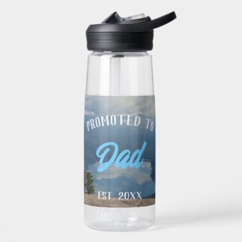 Promoted to Dad Mountain Vista Lake Water Bottle