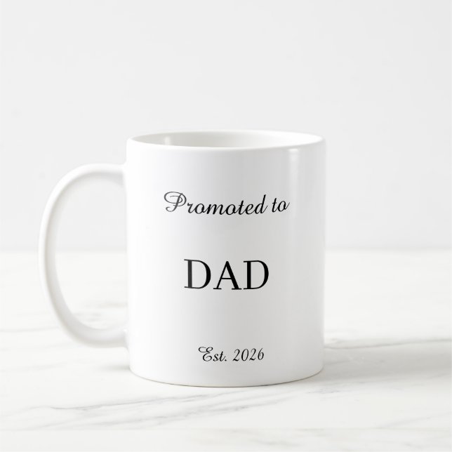 Promoted To Dad Mug – New Dad Gift Coffee Cup (Left)