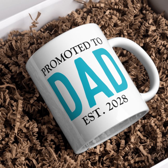 Promoted to Dad Mug, Personalized New Dad Gift Coffee Mug (promoted to dad mug, new dad mug, first fathers day gift, baby shower mug for dad, dad to be gift,)