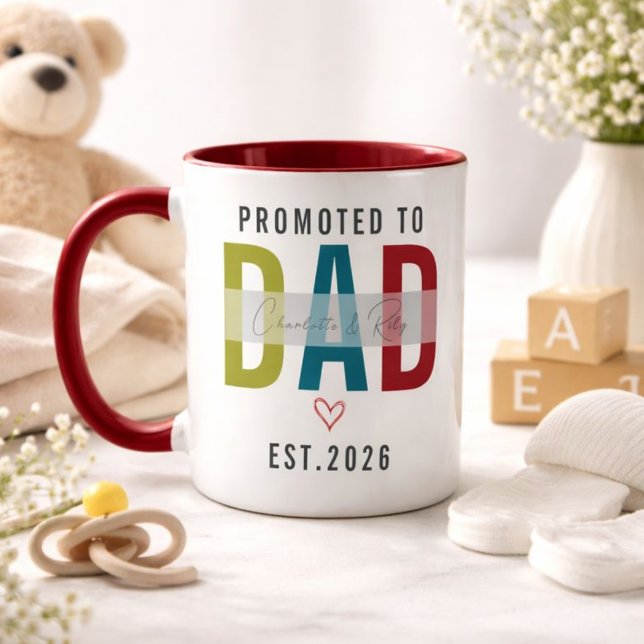 Promoted to Dad Personalized Photo | First Father Mug (Promoted to Dad | Personalized First Father’s Day Mug)