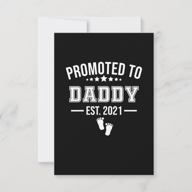 Promoted To Daddy 2021 First Time Fathers RSVP Card (Front)