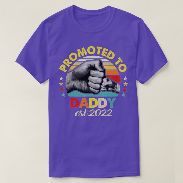 Promoted To Daddy 2022 First Time Fathers Day New  T-Shirt (Design Front)