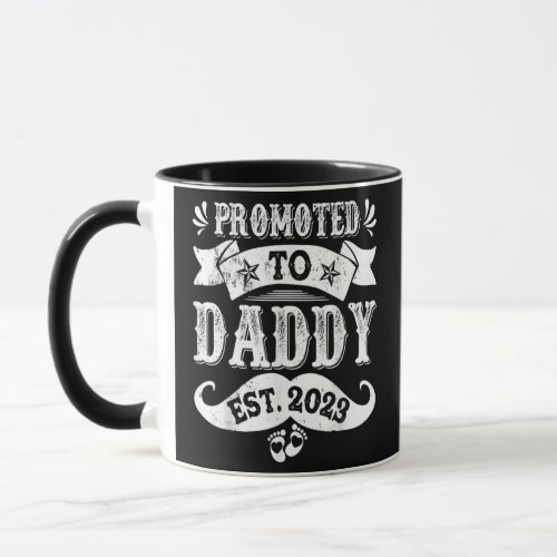 Promoted To Daddy 2023 First Time Fathers Day  Mug