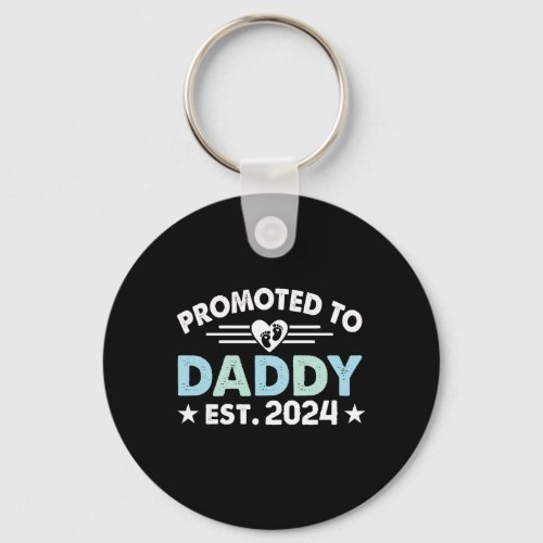 Promoted to daddy 2024 daddy to be keychain