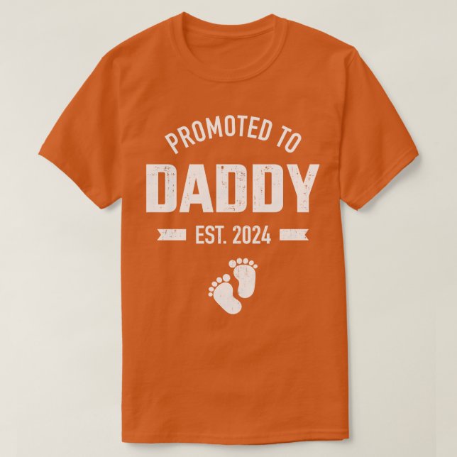 Promoted to daddy 2024 for first time fathers day  T-Shirt (Design Front)