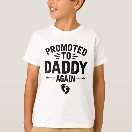 Promoted To Daddy Again Vintage Fathers Day For D T_Shirt
