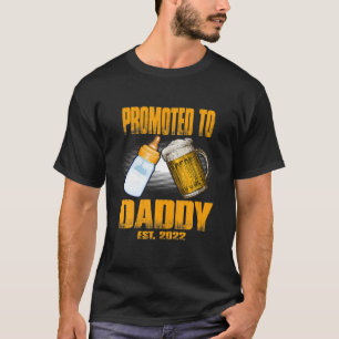 Promoted To Daddy EST. 2022 Beer And Milk Gift Pre T-Shirt