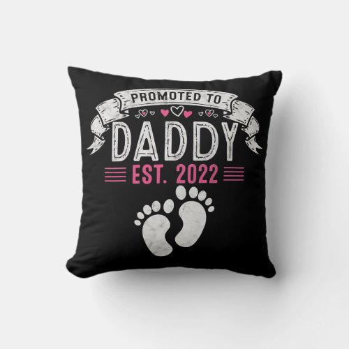 Promoted To Daddy Est 2022 Soon To Be Dad Men Throw Pillow