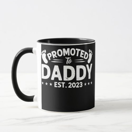 Promoted to Daddy Est 2023 Dad Fathers Day  Mug
