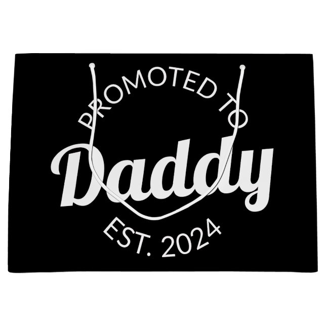Promoted To Daddy Est. 2024 I Large Gift Bag (Front)