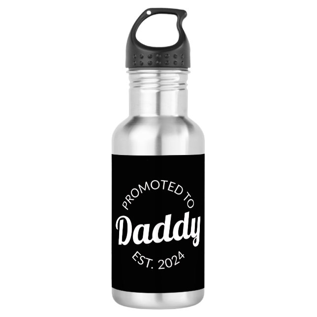 Promoted To Daddy Est. 2024 I Stainless Steel Water Bottle (Front)