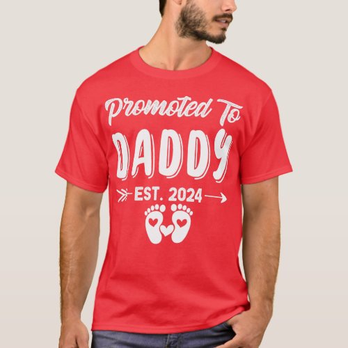 Promoted To Daddy est 2024 Pregnancy Announcement T_Shirt