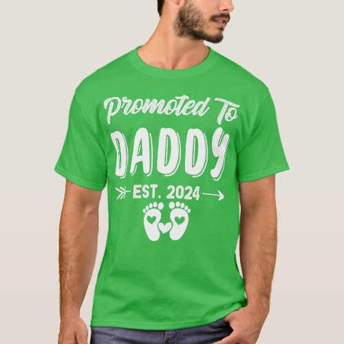 Promoted To Daddy est 2024 Pregnancy Announcement T_Shirt