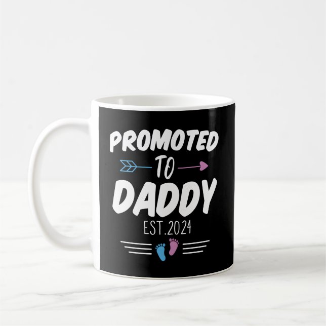 Promoted To Daddy Est 2024 Soon To Be Daddy First  Coffee Mug (Left)