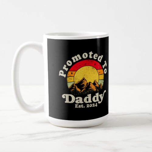 Promoted To Daddy Est 2024 Vintage First Time Dad Coffee Mug