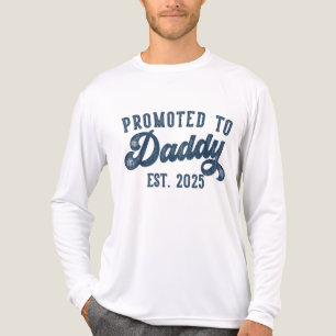 Promoted To Daddy EST. 2025 Funny Soon To Be Dad Tri-Blend Shirt