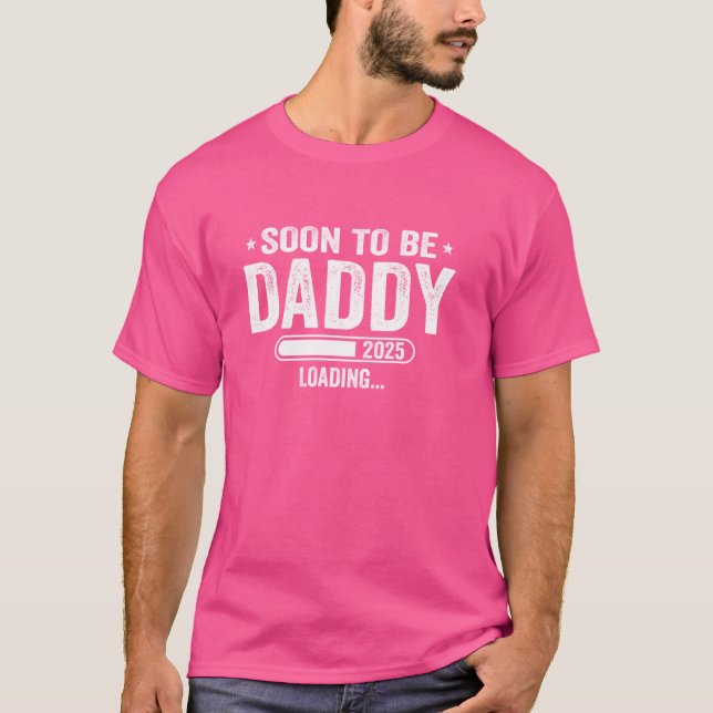 Promoted To Daddy Est 2025 Soon To Be Daddy Father T-Shirt (Front)