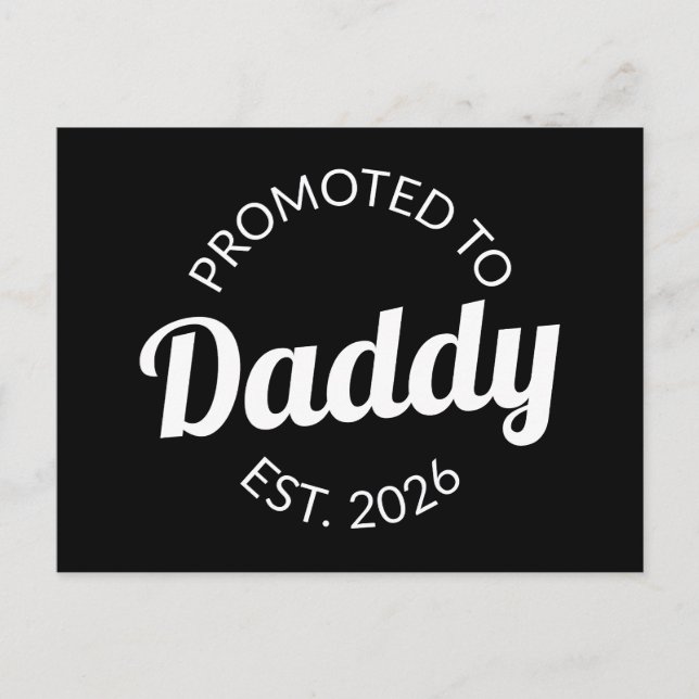 Promoted To Daddy Est. 2026 I Postcard (Front)