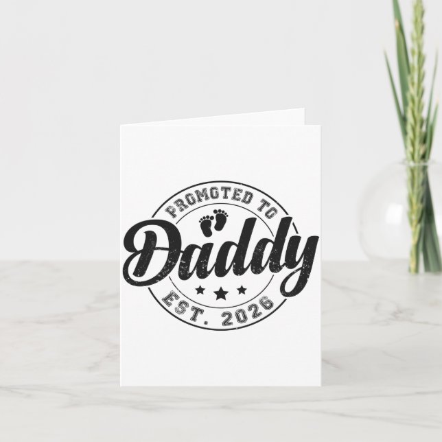 Promoted To Daddy Est 2026 Soon To Be Dad New Fath Card (Front)