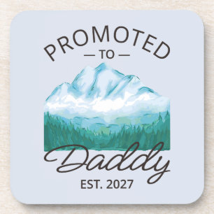 Promoted To Daddy Est 2027 New Dad Announcement VI Beverage Coaster