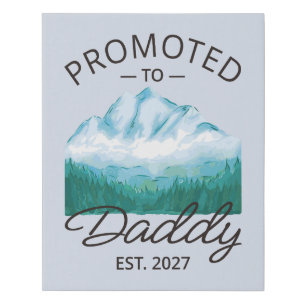 Promoted To Daddy Est 2027 New Dad Announcement VI Faux Canvas Print