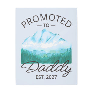 Promoted To Daddy Est 2027 New Dad Announcement VI Metal Print