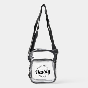 Promoted To Daddy Est 2027 New Dad Baby Shower I Clear Crossbody Bag