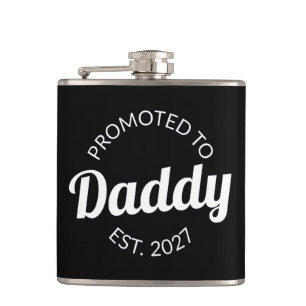 Promoted To Daddy Est 2027 New Dad Baby Shower I Flask