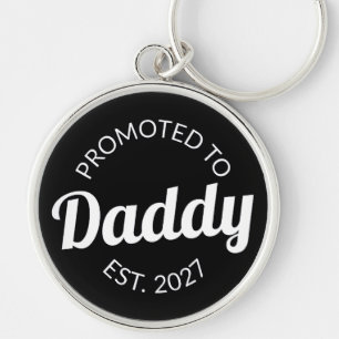 Promoted To Daddy Est 2027 New Dad Baby Shower I Keychain