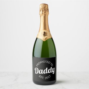 Promoted To Daddy Est 2027 New Dad Baby Shower I Sparkling Wine Label