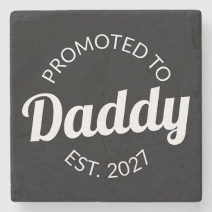 Promoted To Daddy Est 2027 New Dad Baby Shower I Stone Coaster