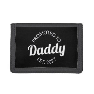 Promoted To Daddy Est 2027 New Dad Baby Shower I Tri-fold Wallet