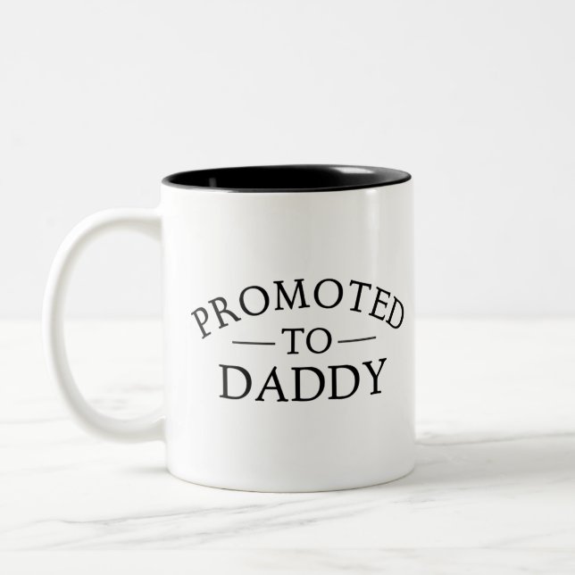 Promoted to Daddy Mug New Dad Coffee Cup (Left)