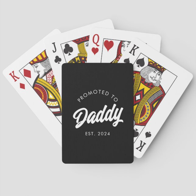 Promoted to Daddy New Dad Gift Fathers Day Poker Cards (Back)