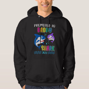 Promoted to Daddy Shark 2023 First Time Daddy Preg Hoodie