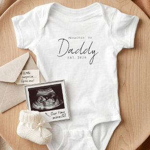 Promoted To Daddy Sweet EST Year Announcement Baby Bodysuit