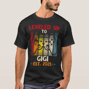 Promoted To Gigi 2023 Leveled Up To Pregnancy 2023 T-Shirt