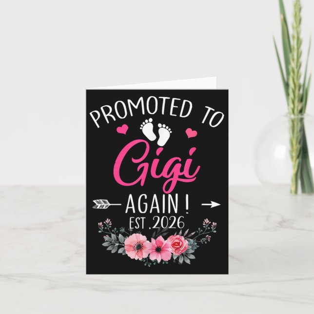 Promoted To Gigi Again Est 2026 Mothers Day  Card (Front)