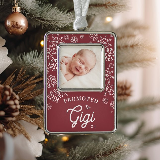 Promoted to Gigi | Baby Photo Grandma Christmas Ornament (Creator Uploaded)