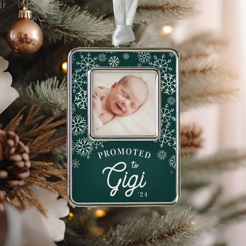 Promoted to Gigi  Baby Photo Grandma Christmas Ornament