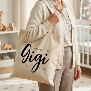 Promoted To Gigi Chic Everyday Script Tote Bag