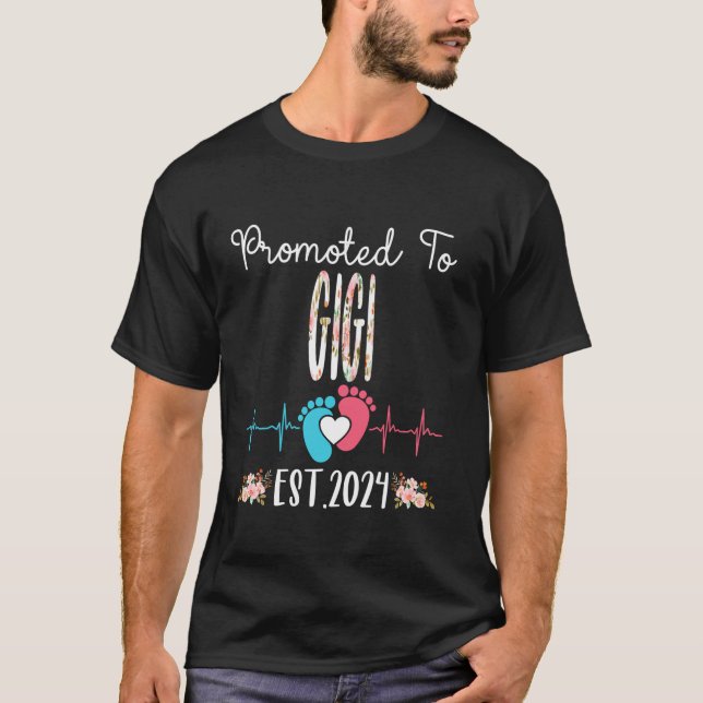 Promoted to GIGI Est 2024 Pregnancy Christmas Soon T-Shirt (Front)