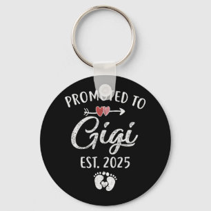 Promoted To Gigi Est 2025 Funny First Time Mothers Keychain