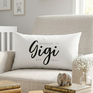 Promoted To Gigi Soft Keepsake Script Lumbar Pillow