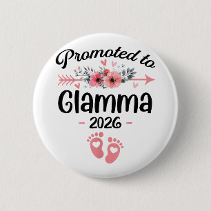 Promoted To Glamma Est 2026 Floral _1 Button