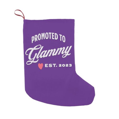 Promoted To Glammy Est 2023 For New Grandmother Small Christmas Stocking