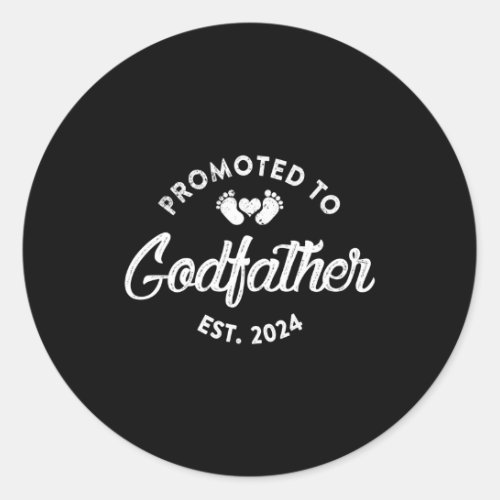 Promoted To Godfather Est 2024 Funny New Uncle Classic Round Sticker